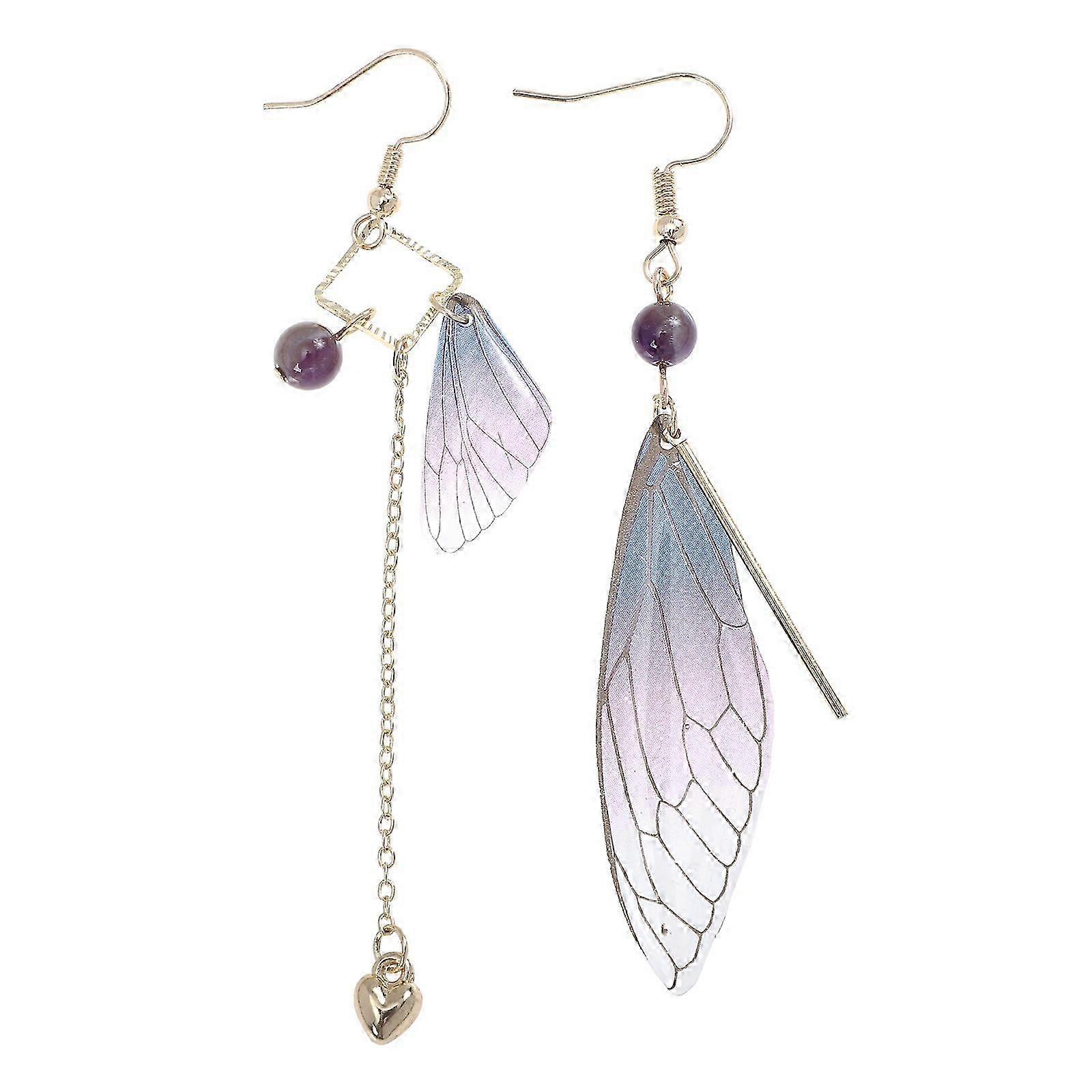 Purple Drop Earrings 1Pair Bride Dangle Ear Decorations