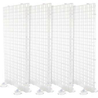 1 Set Aquarium Isolation Panel Lattice Plate Can Be Spliced Aquarium Supplies (Transparent 30x15cm 4pcs + Suction Cup Random Color 4pcs)