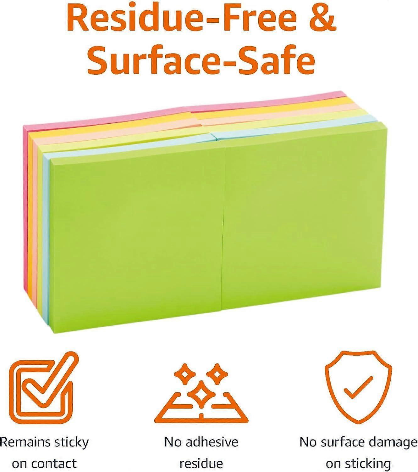 Square Sticky Notes, 3 x 3-Inch, Assorted Colors, 12-Pack Assorted 12 pack