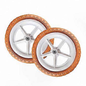 Set van 2 kinderfietswielen van 12 inch met luchtloze banden en compatibiliteit met zijwieltjes, EVA-schuimkern en PP-velgen voor soepel rollen op 12 inch loopfietsen.