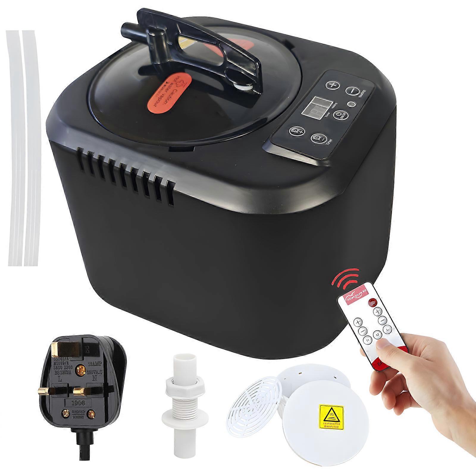 Générateur de brouillard pour sauna domestique portable 4L, 220V, Royaume-Uni, plastique fin, installation facile, solution pour espaces denses, détente immédiate, noir