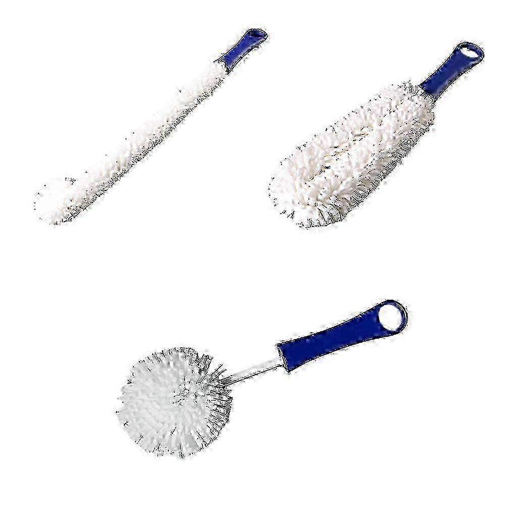 Glass cleaner brush set compatible with wine decanters