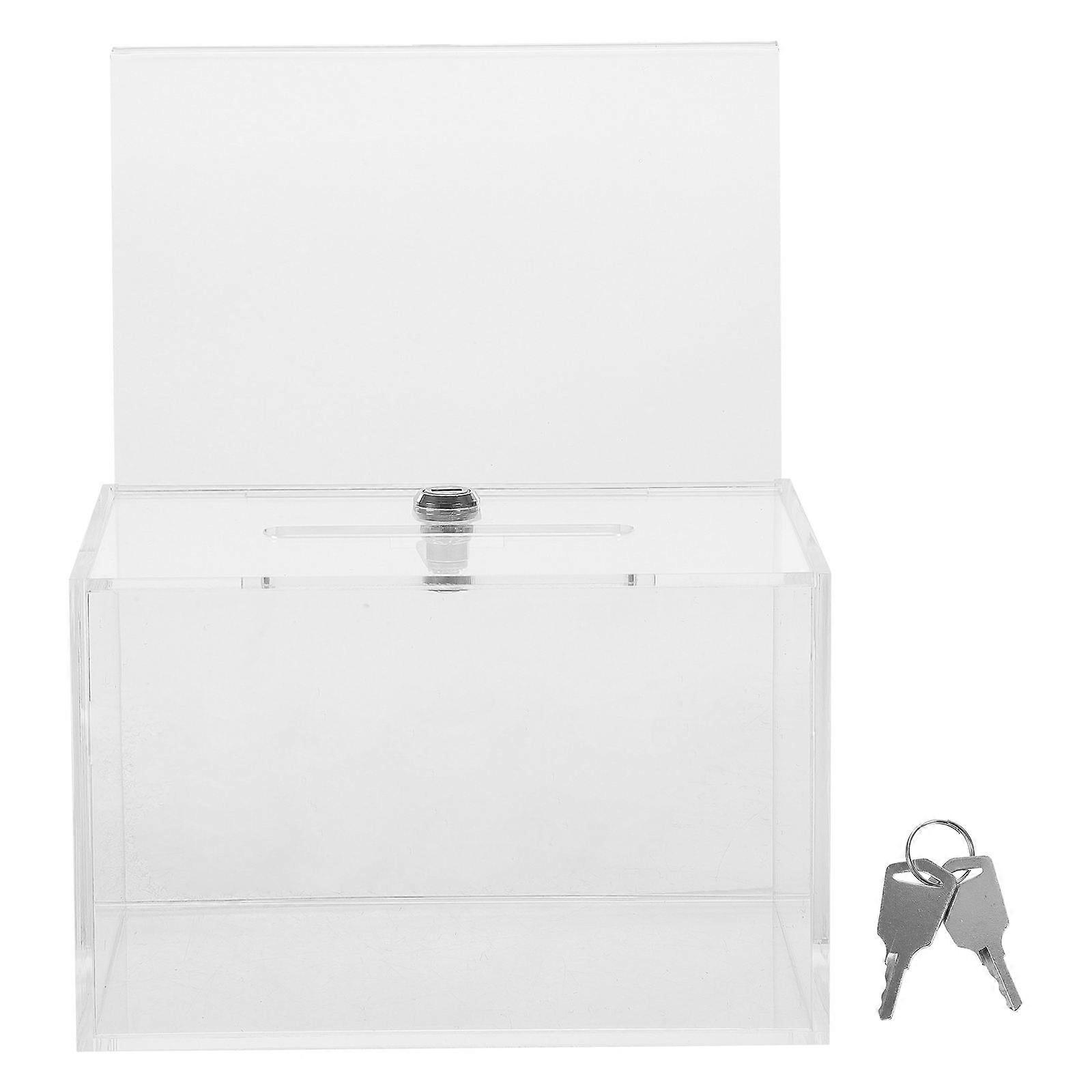 Transparent Voting Box with Lock for Large-Capacity Multi-Functional Use