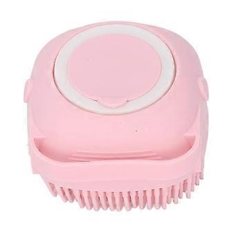 Bad Body Shower Scrubber Zachtheid Rubber Shampoo Dispenser voor Baby Vrouwen Mannen Senioren Vierkant Roze