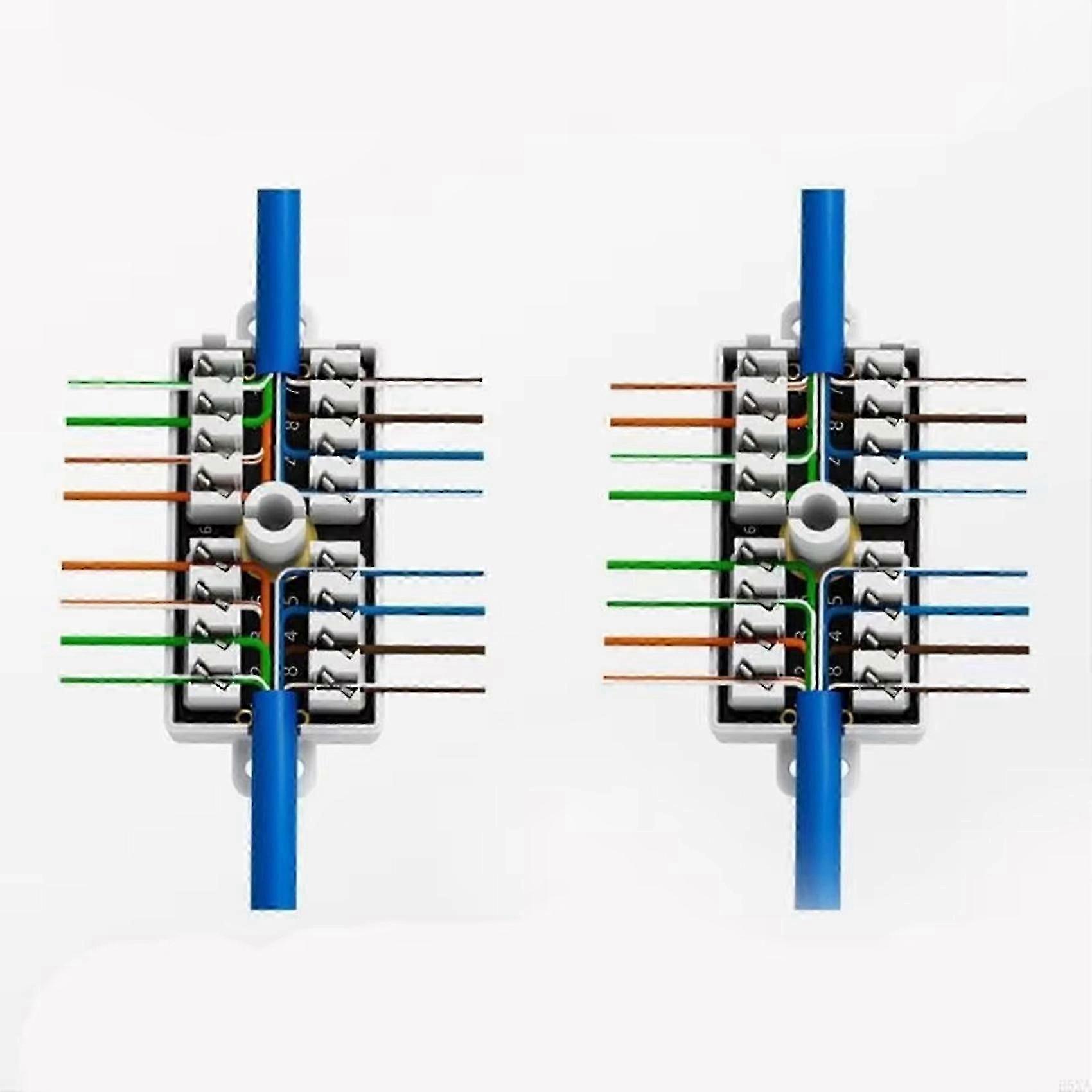 5X RJ45 Cat6 Junction Box compatible with Ethernet Networking Cable Connection Accessories