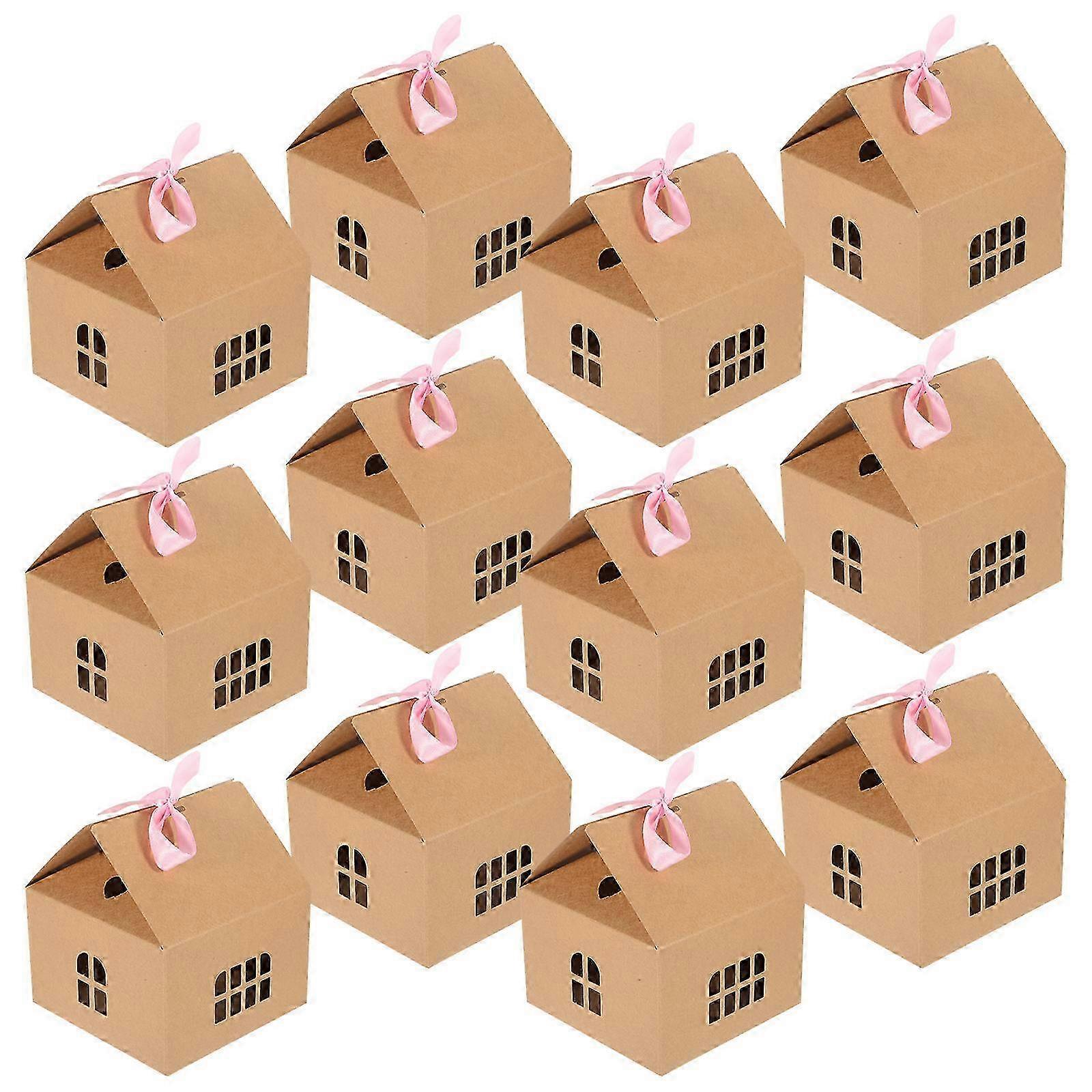 12Pcs Hollow Paper Candy Boxes Wedding Gift Candy Containers