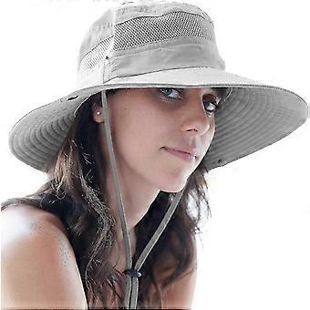 UPF50+ Wide Brim Sun Hat, UV Protection, For Hiking, Camping, Fishing, Solid Color