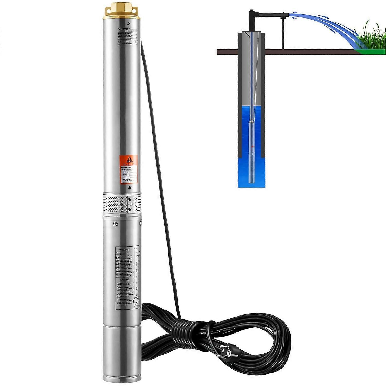 Diepbrondompelpomp - Dompelpomp - Bronpomp - Waterpomp - Putpomp - 750 W Motor