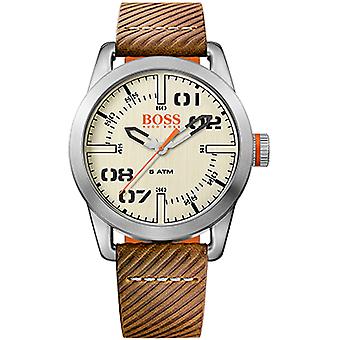 Boss orange oslo Quarz Analog Man Uhr mit Rindsleder Armband 1513418