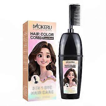 Travel & Home Salon Use: 3-in-1 Plant-Based Hair Coloring Stick, Waterproof Hair Dye with Comb Teeth for Men & Women