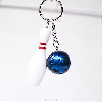 8 stuks 7x3CM Mini Bowling sleutelhanger creatieve plastic sleutelhanger decoratie cadeau opknoping Ornament sleutelhanger (rood/groen/blauw/paars)