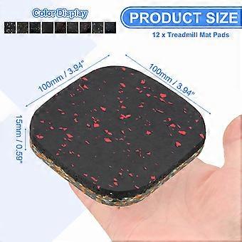 12 pieces of treadmill mat, 10 x 10 x 1.5 cm, high-density foam, anti-vibration pad.
