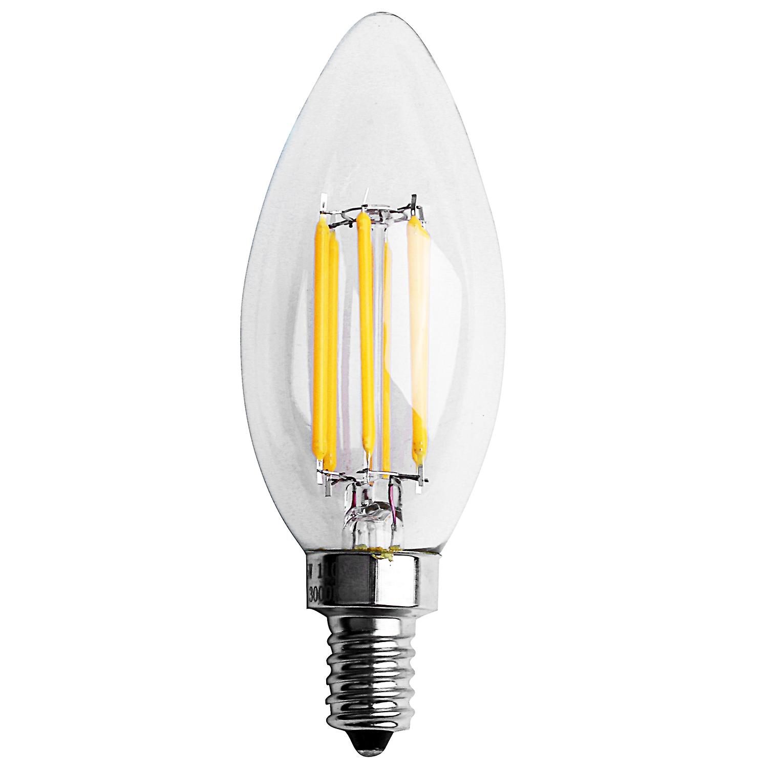 Dimmable E12 6W COB Candle Filament LED Light Bulb Lamp 10*3.5cm
