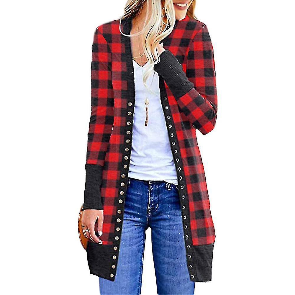 Crăciun Cardigan femei cu mânecă lungă Xmas Jumper Open Front Coat-r