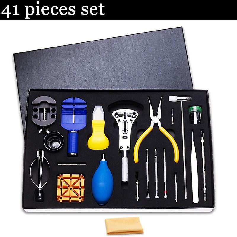 41 Pcs Watch Repair Tool Kit Watch Link Pin Remover Shell Opener Spring Bar Remover Watch Battery Replacement Strap Needle Set