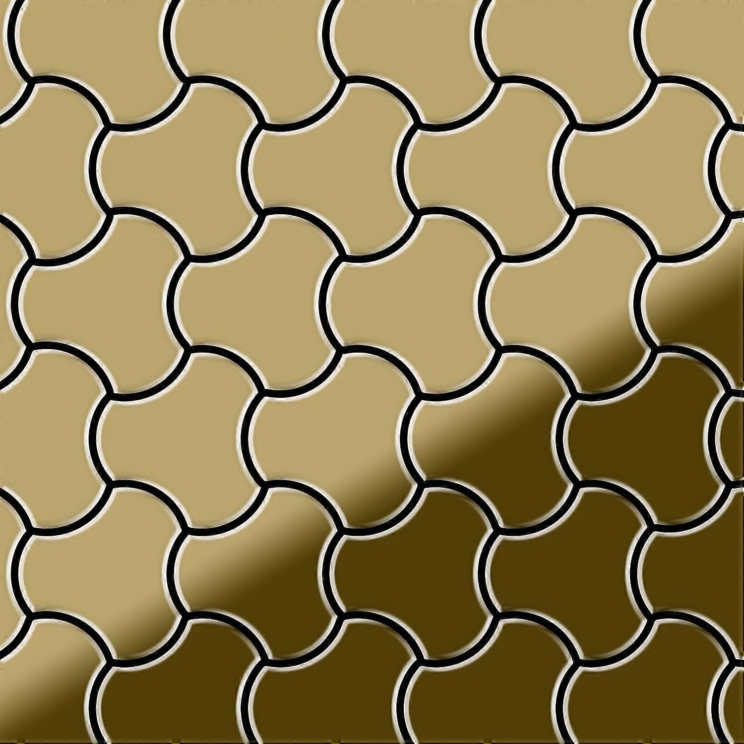 Mosaïque métal massif Carrelage Titane miroir Gold doré Grosseur 1,6mm ALLOY Ubiquity-Ti-GM dessiné par Karim Rashid0,75 m2