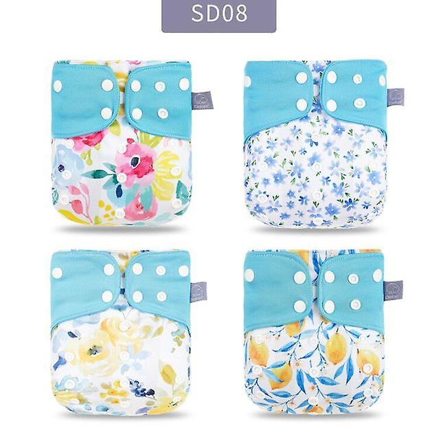 Eco-friendly Gray Mesh Cloth New 4pcs/set Washable Pocket Diaper Adjustable Reusable Fralda Ecological Cloth Diaper