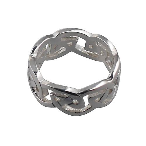 Silver 8mm Celtic Wedding Ring Size Q