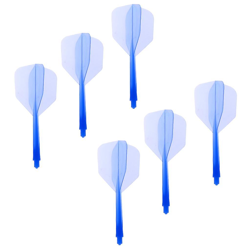 6 Stück transparent 2BA Gewinde Dart Schäfte und Dart Flights Verbindung blau