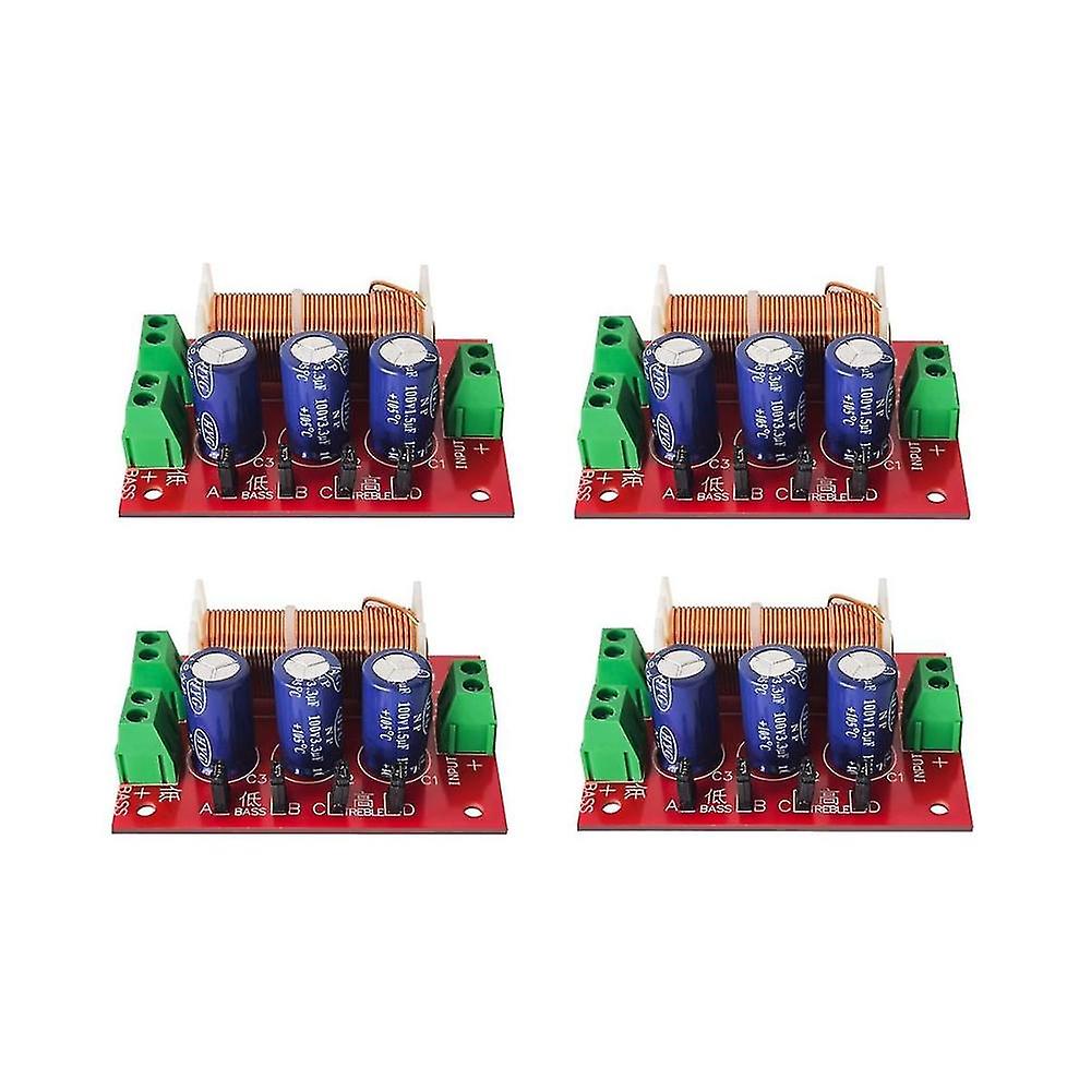 4pcs 400w Speaker Crossover 2 Way Audio Adjustment Tweeter Bass Speakers Filter Frequency Divider F