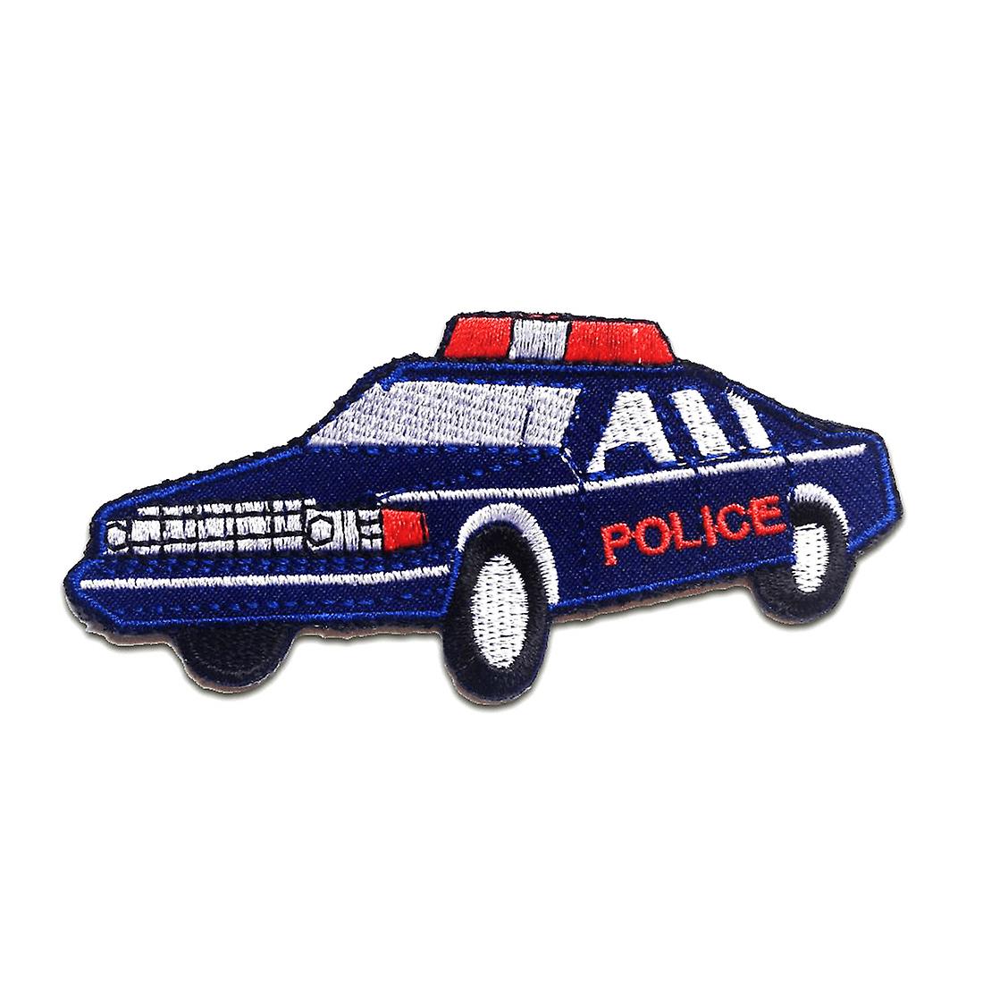 Patch / Iron-on patch - Police car children - blue - 10.6 x 5.0 cm - patch patch