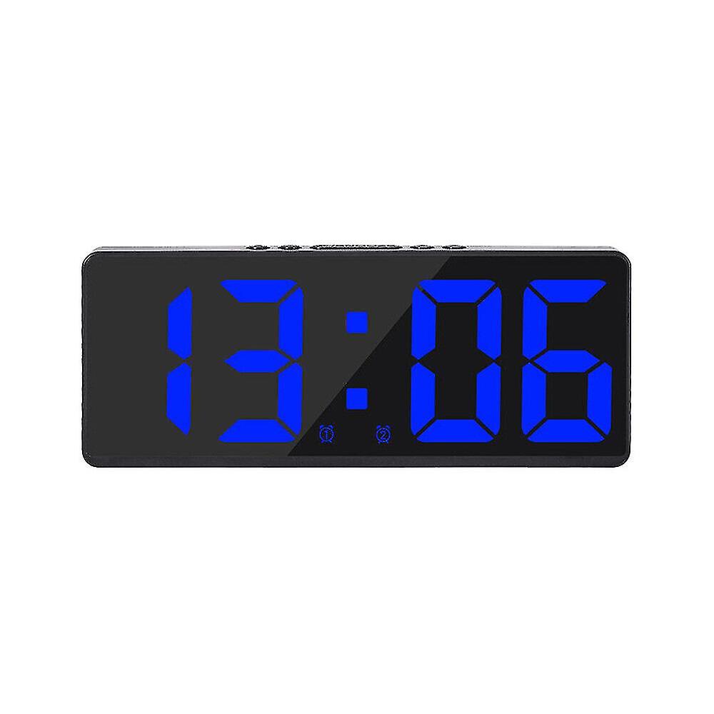 Electric Digital Led Alarm Clock Mains Battery Mirror Temperature Display New