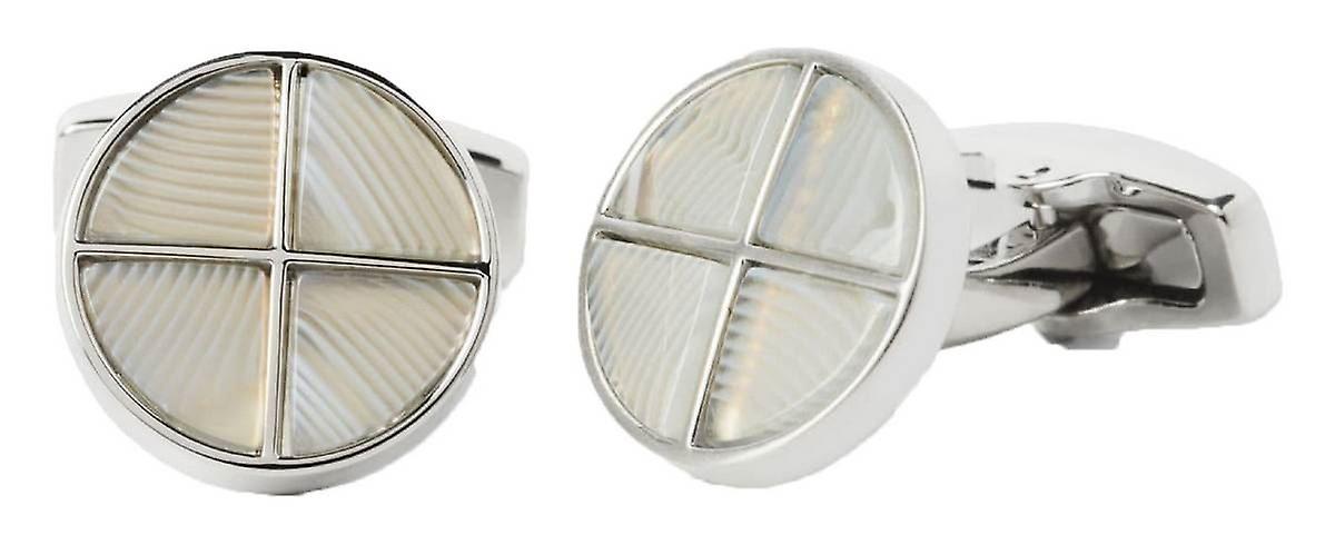 Simon Carter Quadrant Botswana Agate Polished Cufflinks - Silver