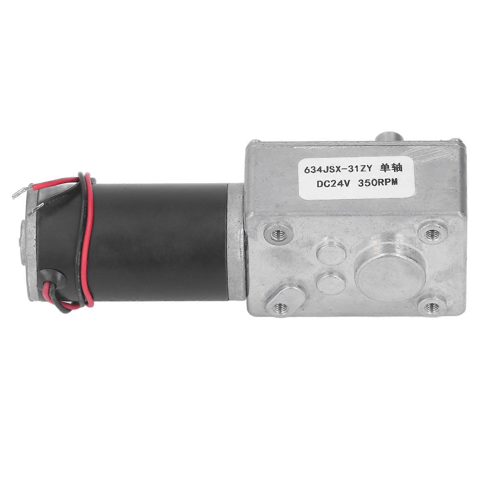 Rankomu DC Geared Motor DC Geared Motor 24V 350RPM Forward Reverse Rotation Self Locking Aluminum Alloy Brass Coil Single Shaft Speed Reduction Motor