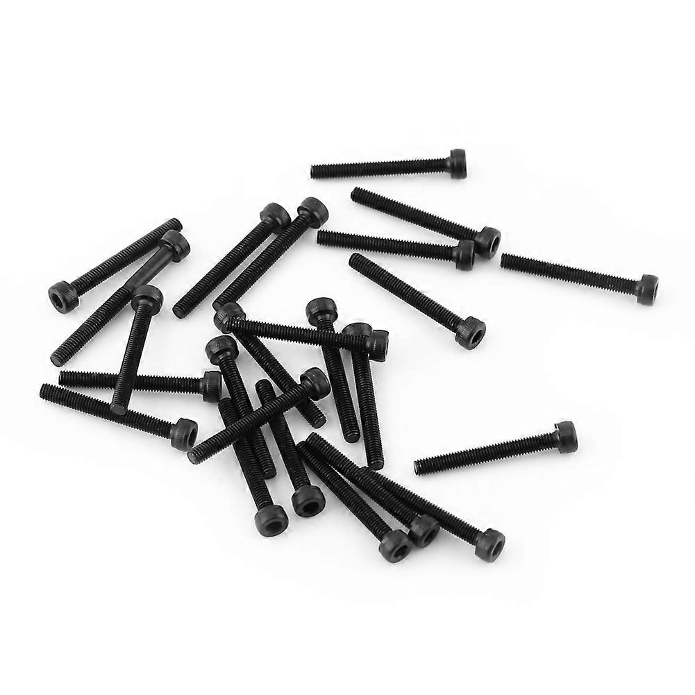M3 Black Hex Socket Cap Head Screw Bolt Set (M3*25mm,Fully Threaded,24pcs)