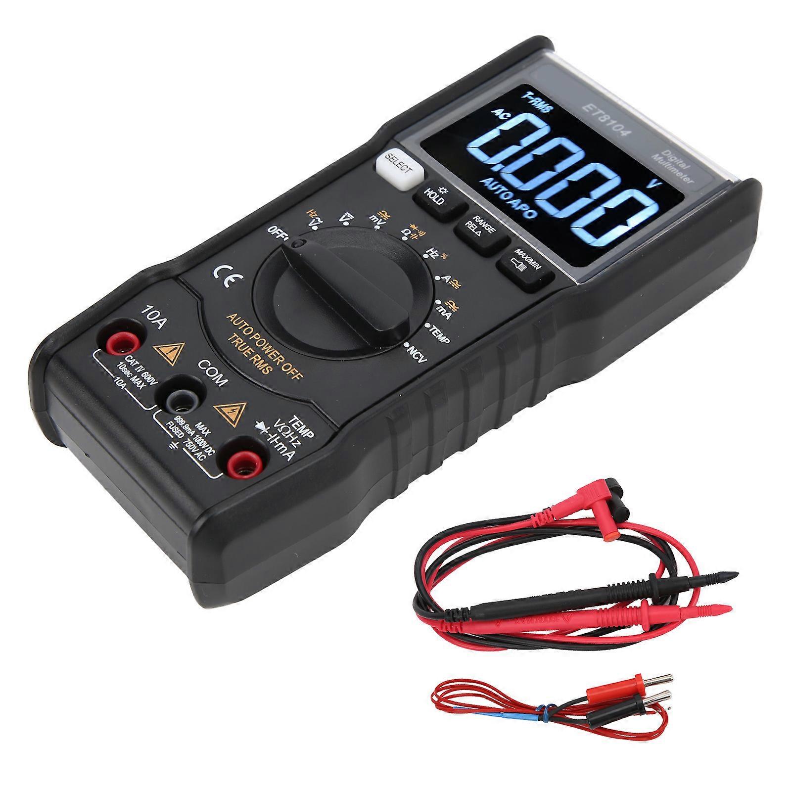 ET8104 MultiFunction Intelligent Multimeter Digital Mini Current Voltage Resistance Meter