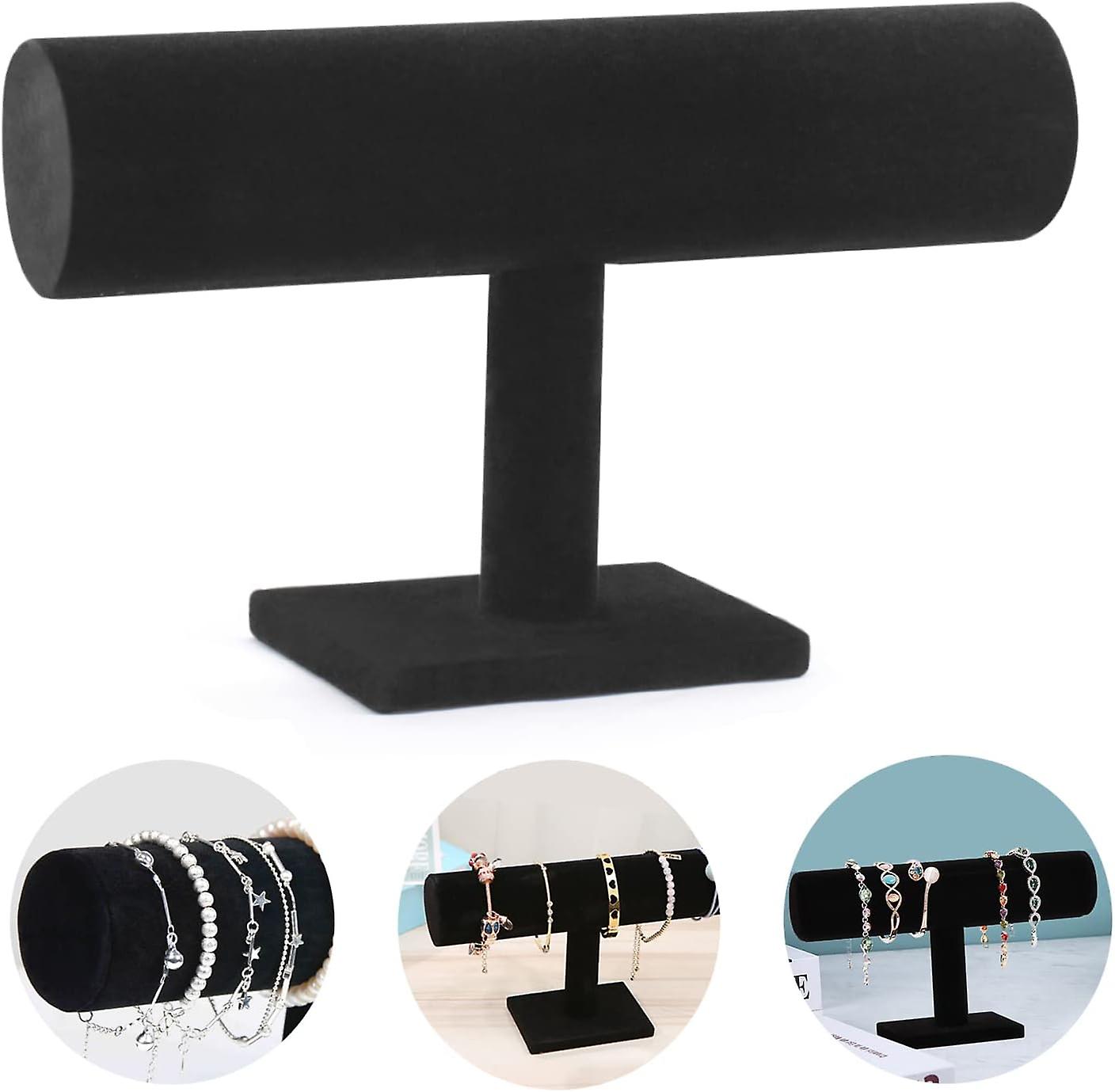 Porte-bijoux en daim en velours noir monocouche