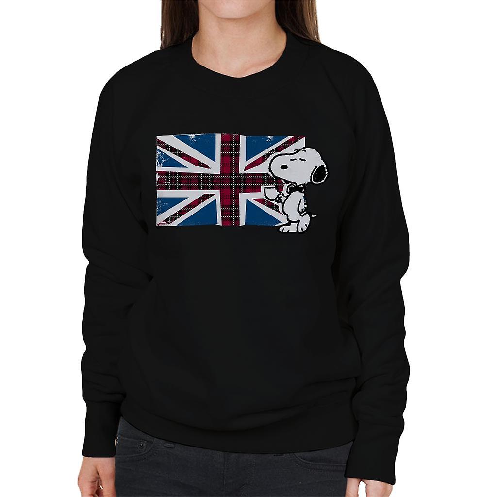 Peanuts Snoopy Union Jack And Tea Women's Sweatshirt