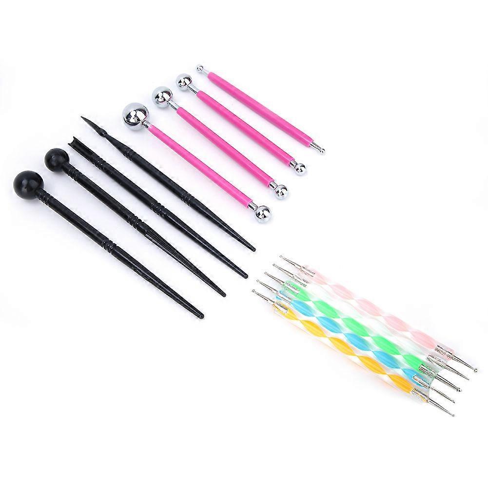 13 in 1 Double End Dotting Clay Painting Indentation Pens Stylus Tools Set DIY (Red Set)