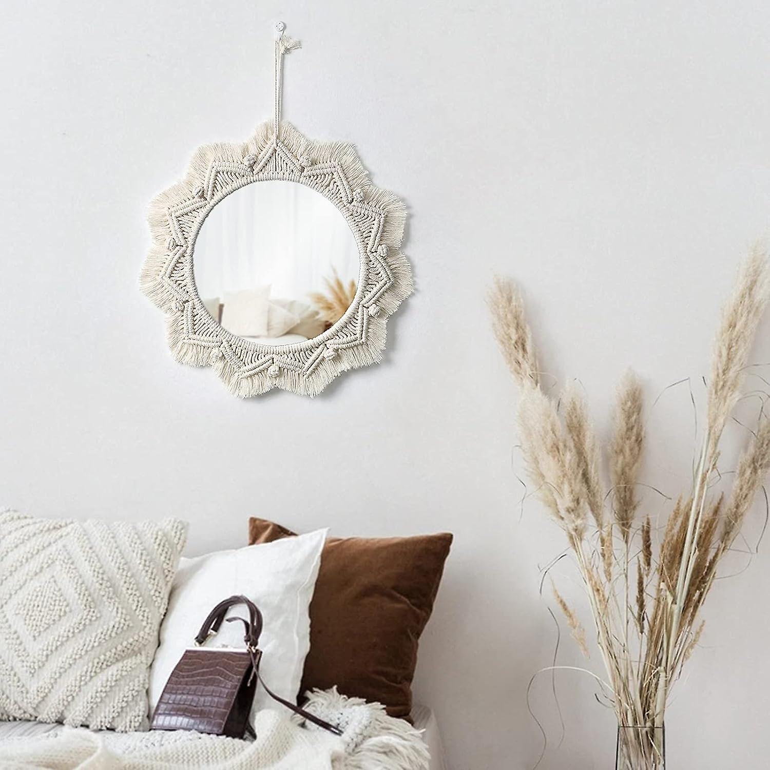 Wall Mirror Boho Mirror Art Decor Fringe Decorative Round Mirrors ...