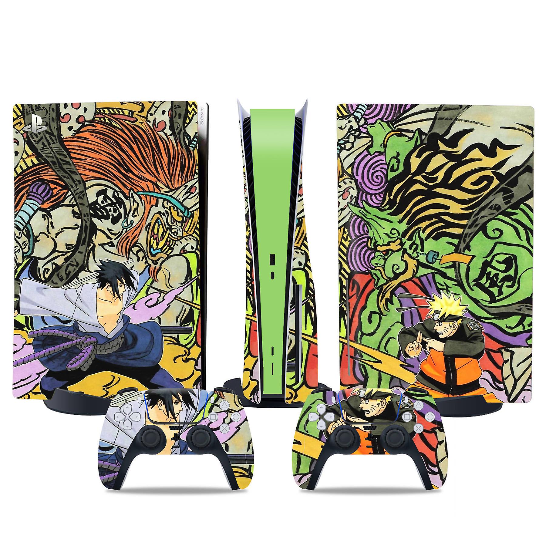 PS5 optical drive version sticker, cool PS5 skin, controller handle,for PS5 console and controller,NARUTO