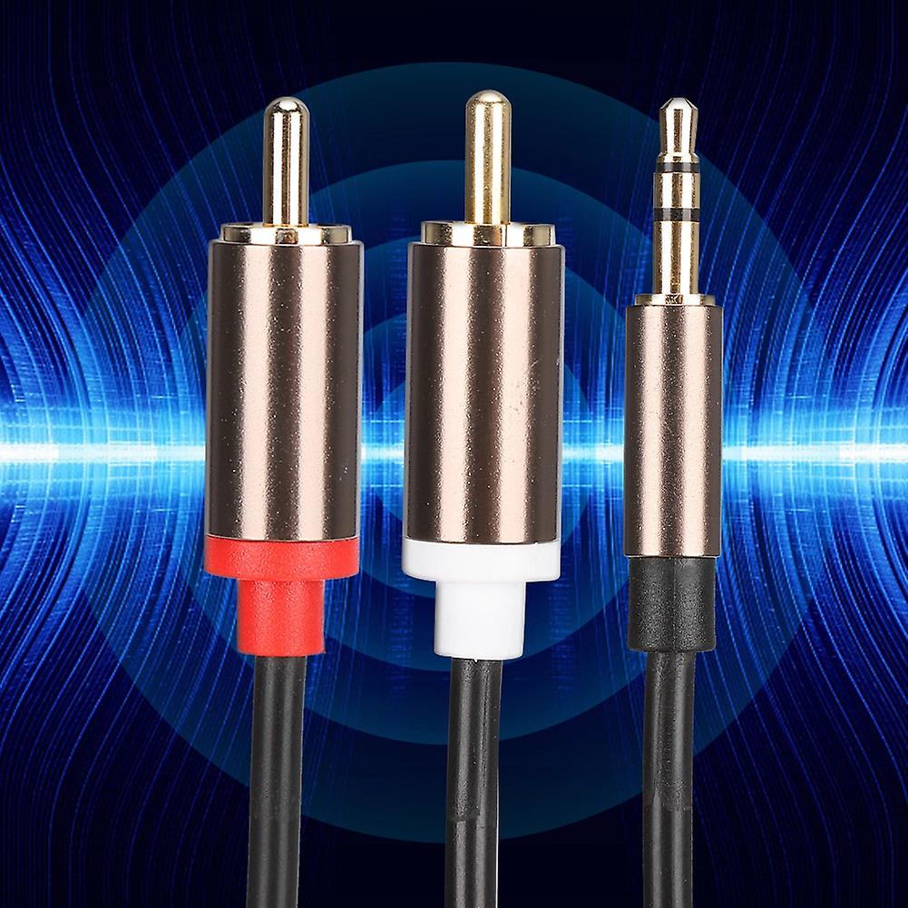 Audio Line Speaker Cord Computer Subwoofer Cable Phone Accessory 2-in-1 3.5mm Male to 2RCA1-meter 