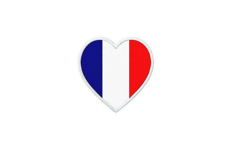 Patch badge ecusson prints thermocollant flag heart F france