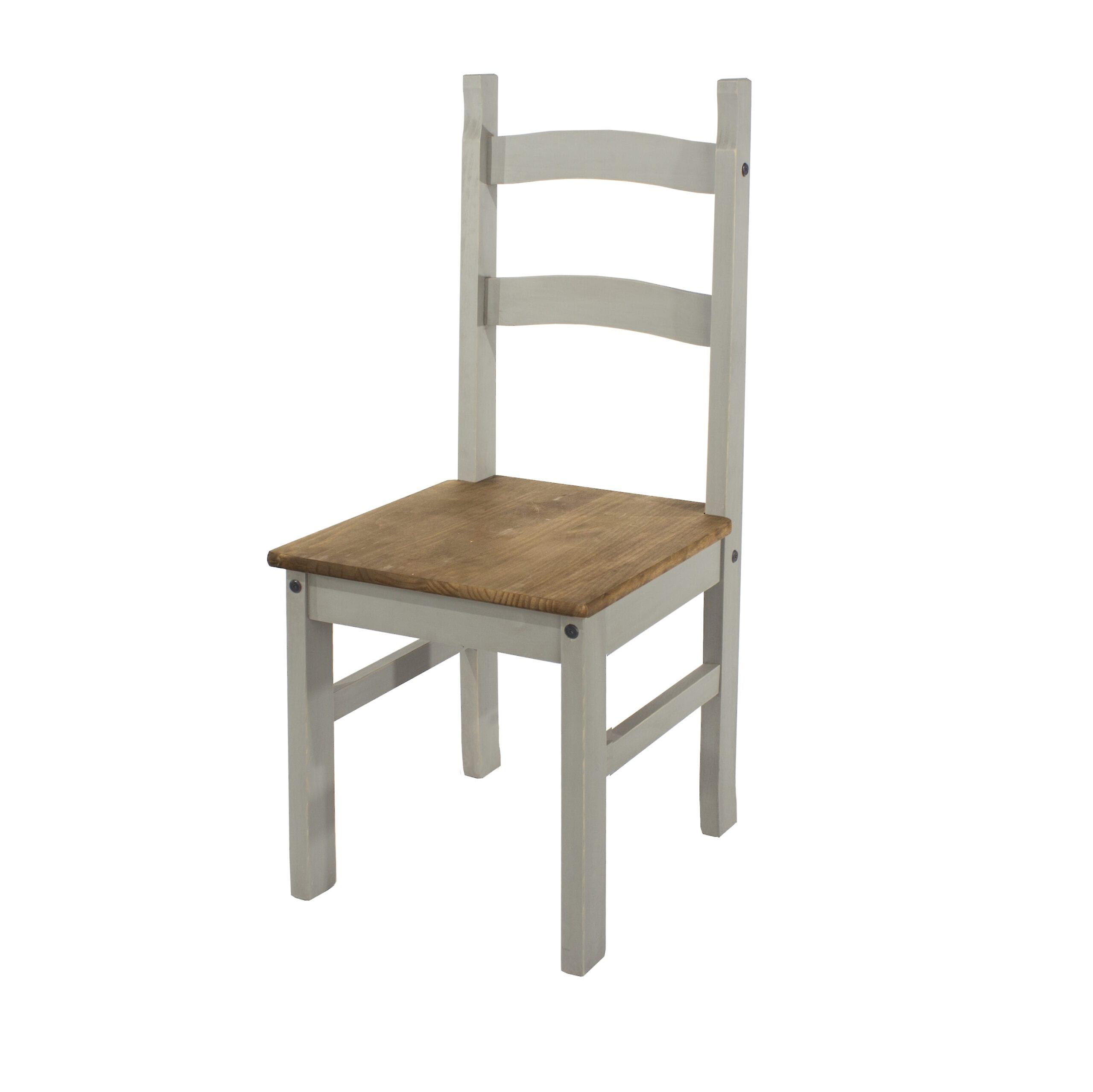 Coson Grey solid pine chairs (pair)