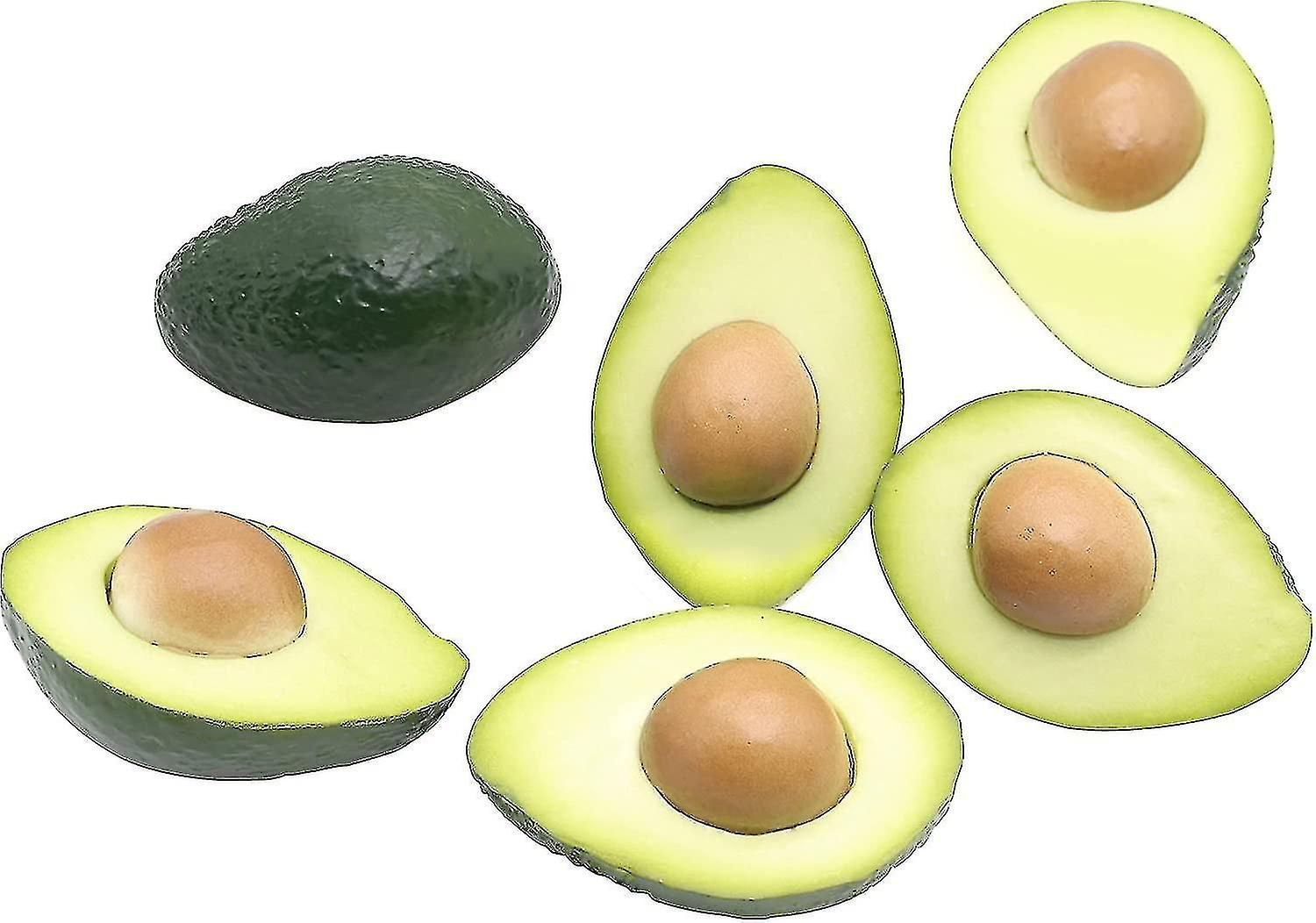 6 Lifelike Simulated Avocado and Fig Artificial Fruit Models