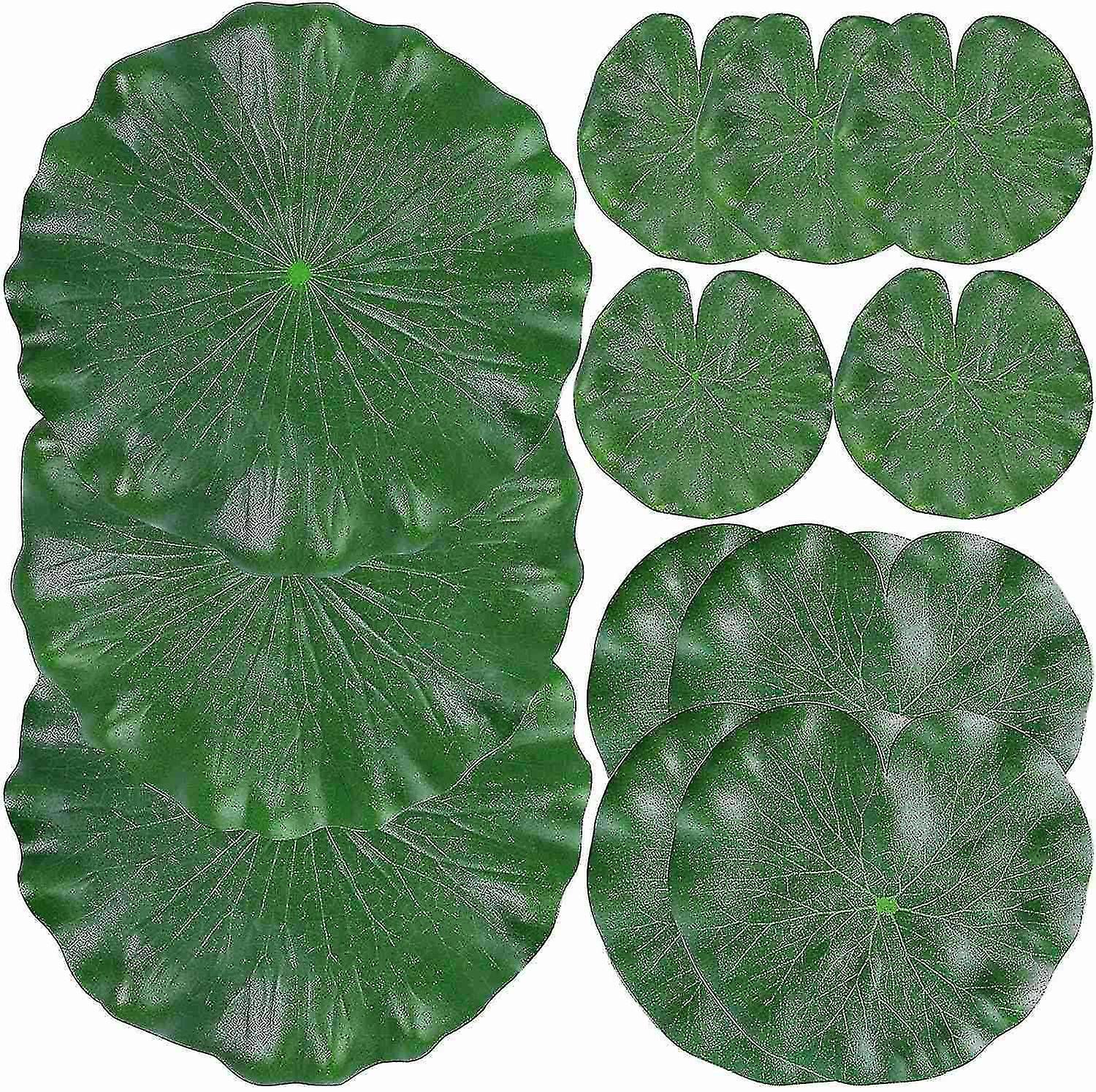 Popular 12 realistic water lily leaves, artificial floating foam lotus leaves, artificial water lili