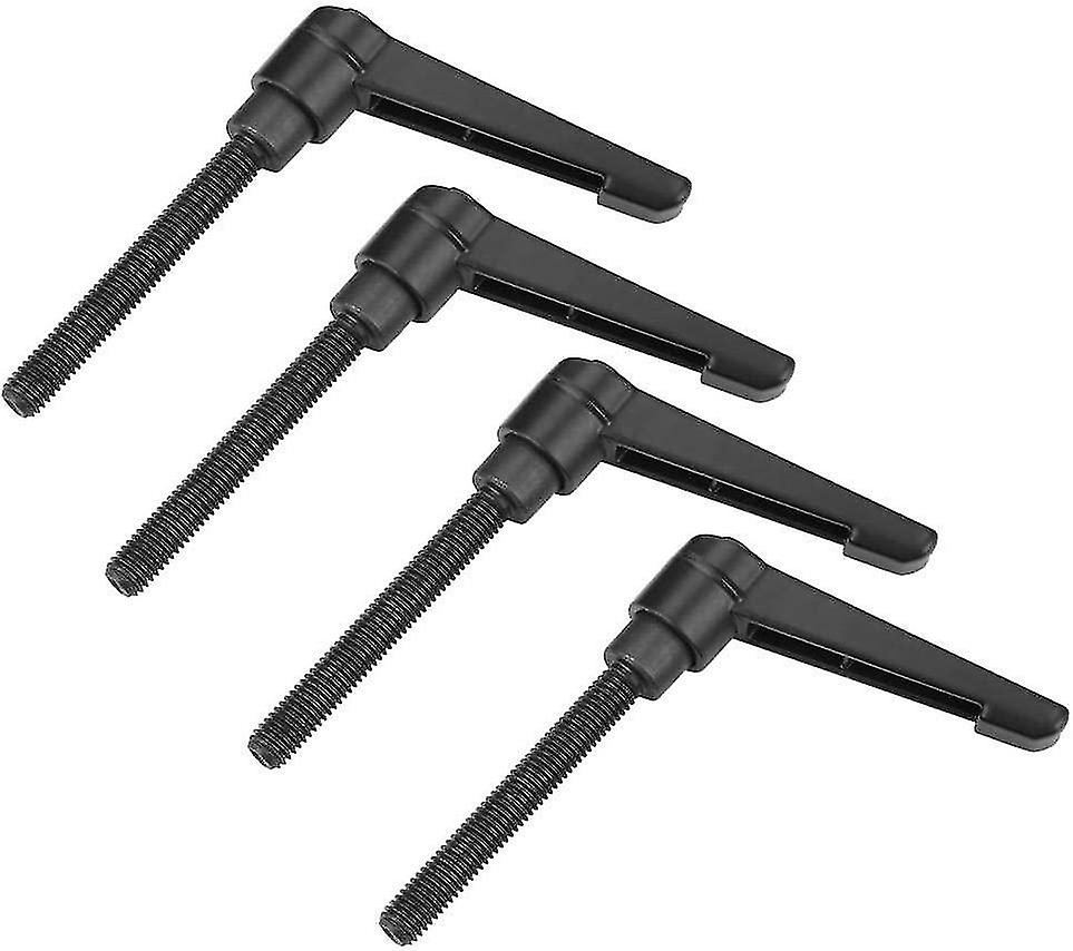 4pcs Clamp Lever Handle, M8 Stainless Steel Male Thread Handle Machine Adjustable Handles, Black (40