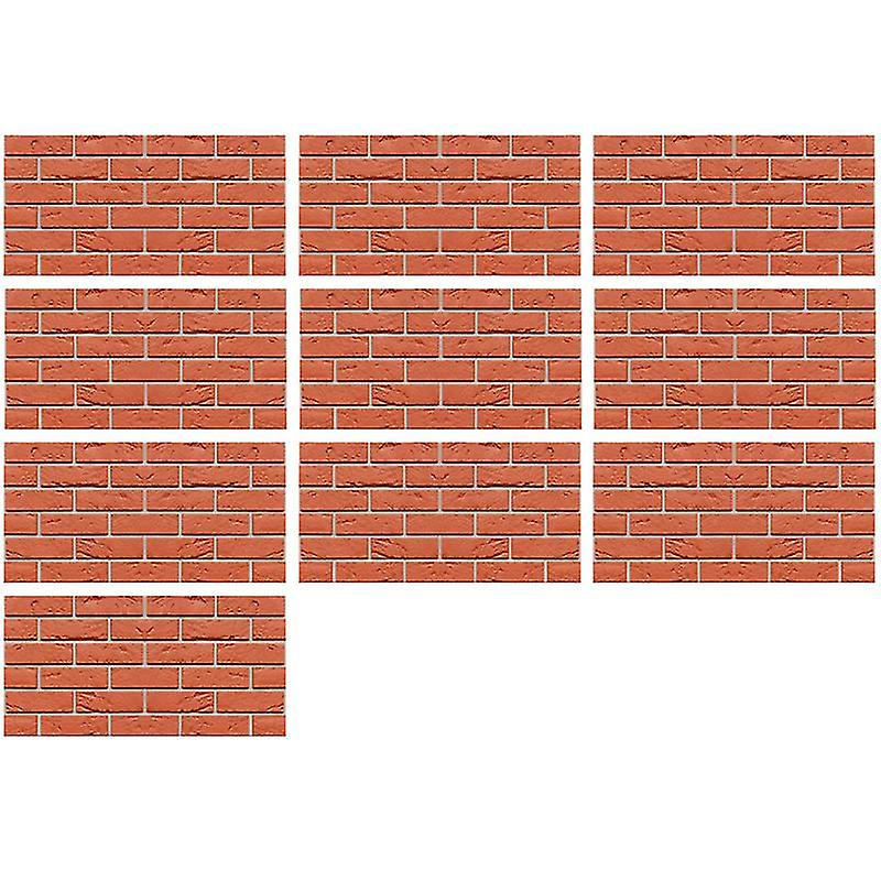 10pcs Red Brick Stickers
