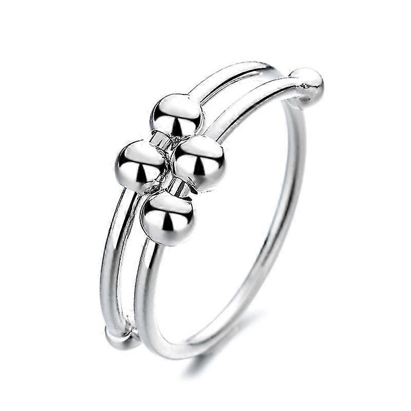 Women's Double-layer Rotatable Bead Independent Packaging Anxiety Decompression Ring