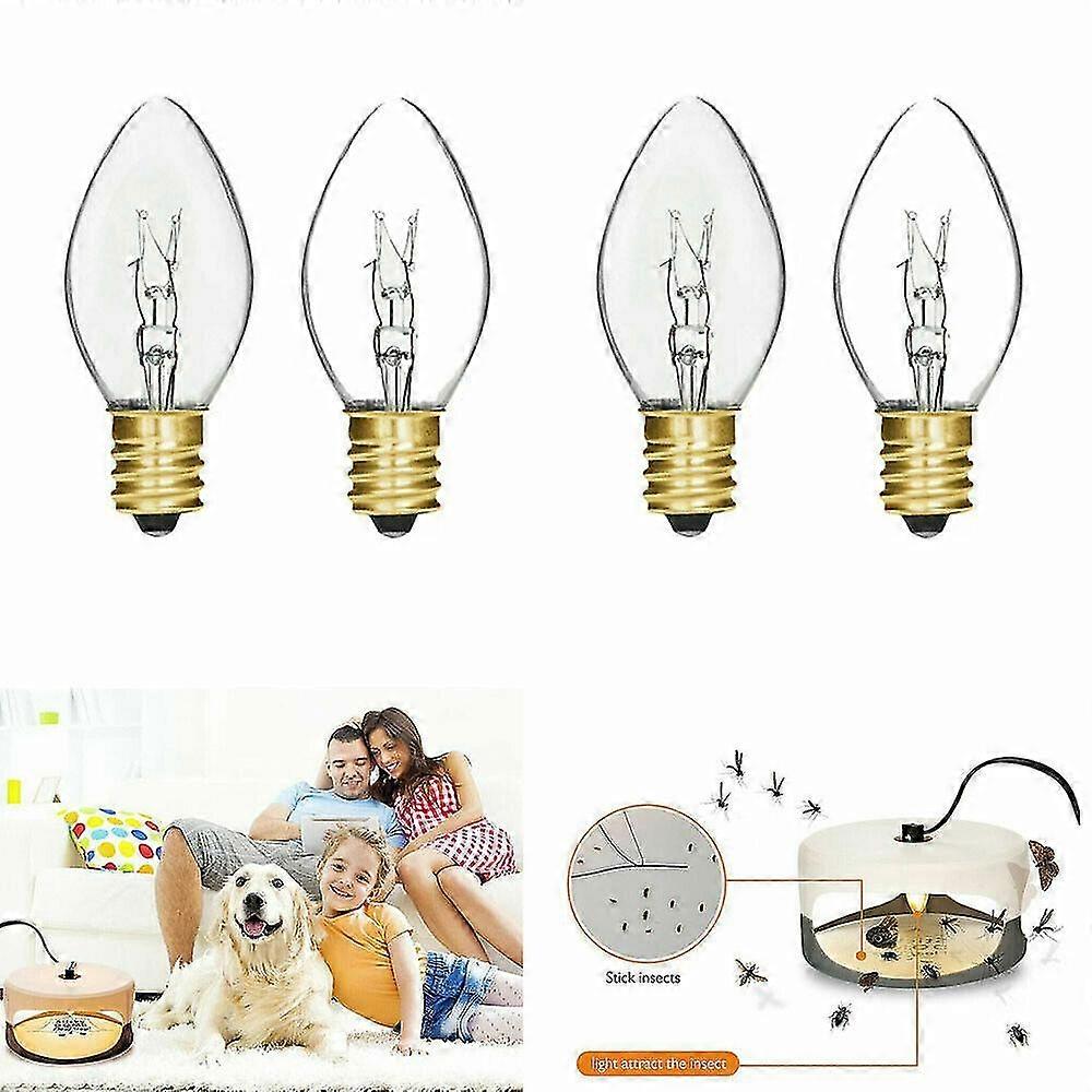 4pcs Replacement Bulb E12 7w Light Bulbs For Sticky Dome Sticky Flea Trap Killer
