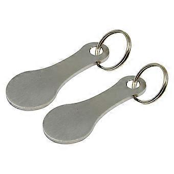 2stk Metal handlekurv Tokens Tralle Token Key Ring Dekorativ nøkkelring Multipurpose Shopping Portable For Home Utendørs