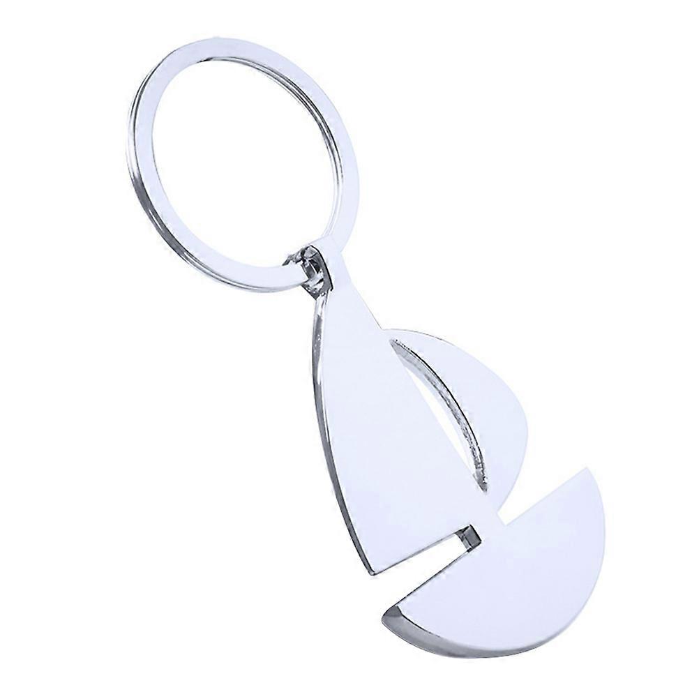Creative Sailing Keyring Beautiful Simple Keychain Decor for Bag Key Purse (Silver)