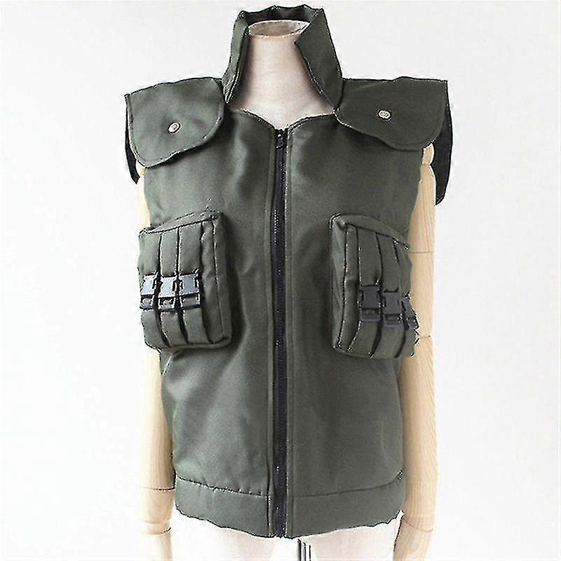 和風アニメ コスプレ衣装 はたけかかし グリーンベスト ウエストコート ガーメント メンズ ハロウィン パーティージャケット トップパンツ かつら