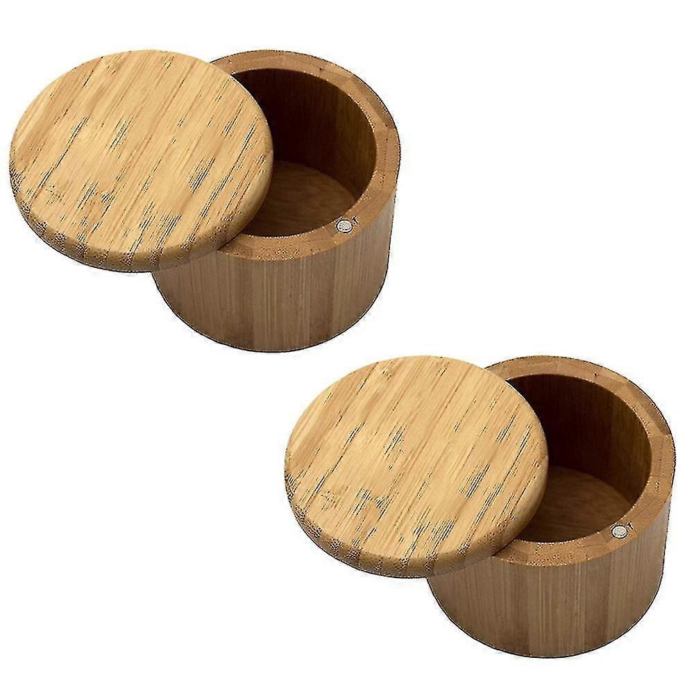 竹塩箱、蓋付き塩ホルダー、塩シェーカー、クミン、コショウ