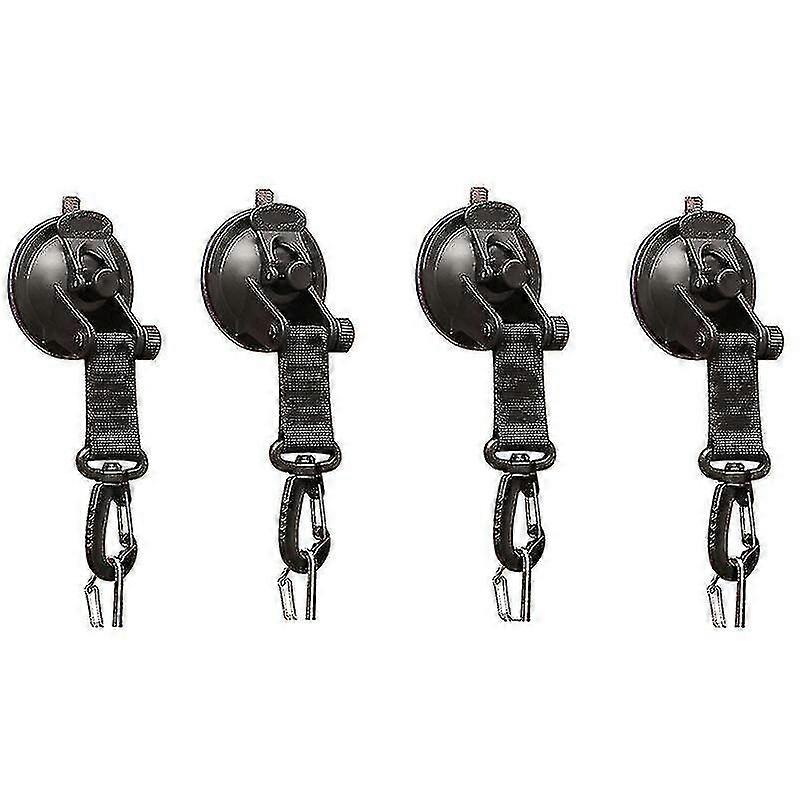 4pcs Powerful Suction Cups With Hooks Upgraded Car Camping Tie Down Suction Cup Camping