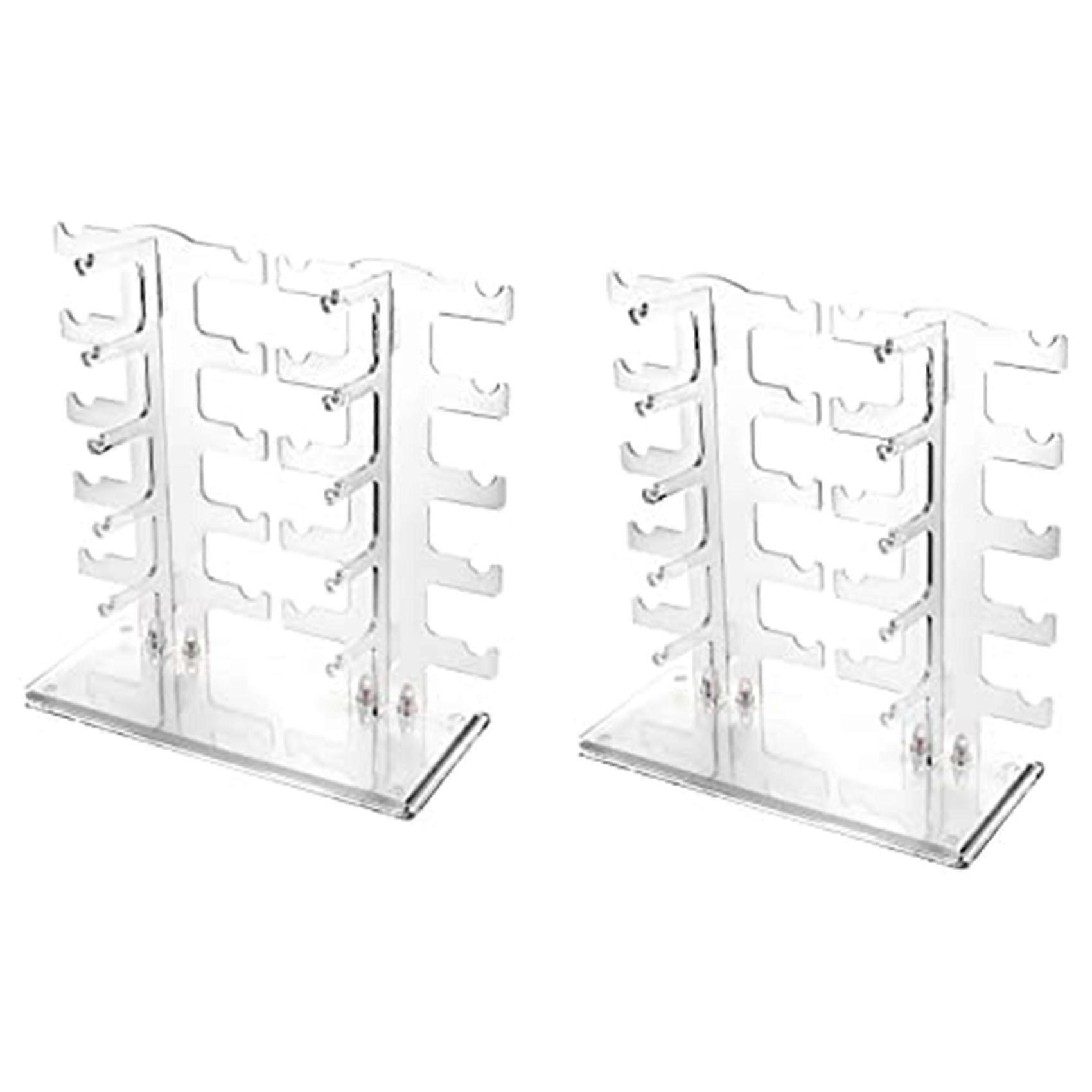 2 Pieces of Sunglasses Frame Glasses Display Stand is Transparent, Can Hold 10 Pairs of Glasses